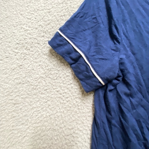 Stars Above Pajama Top Women XS Blue Short Sleeve Notch Collar - Picture 5 of 9
